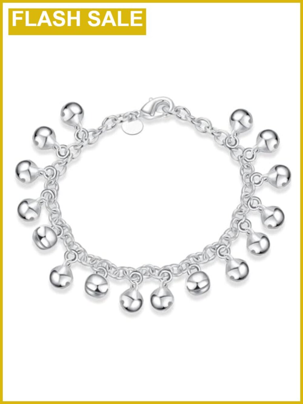 925 Sterling Silver Bell Bracelet Adjustable Chain Jingling Anklet